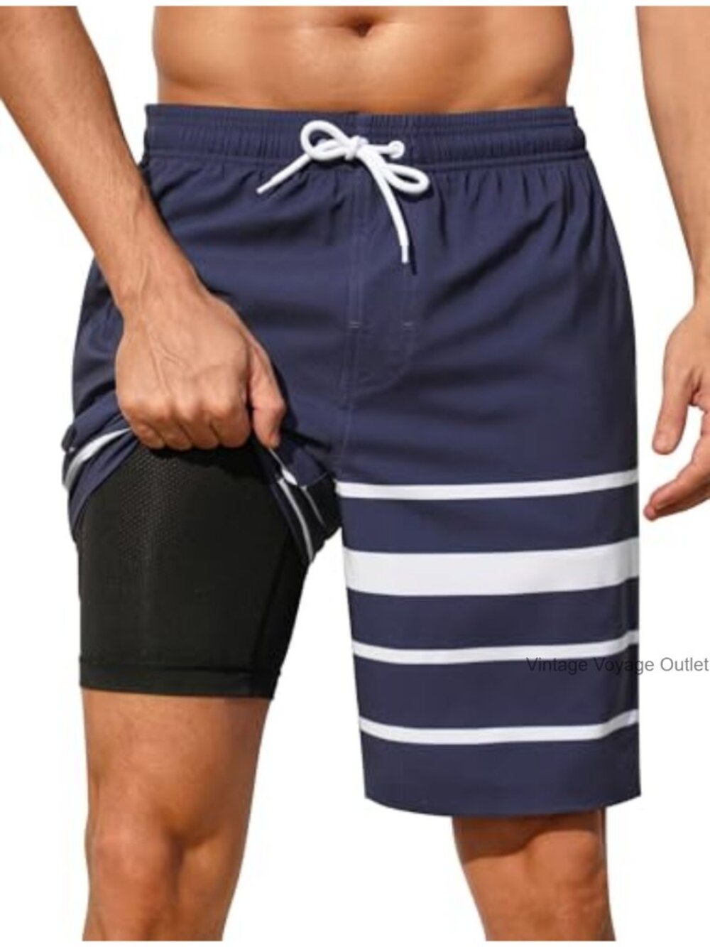Men's Quick Dry Swim Trunks Board Shorts with Zip Pockets